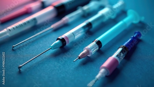 Various medical instruments prepared for injection, cosmetic, rejuvenation