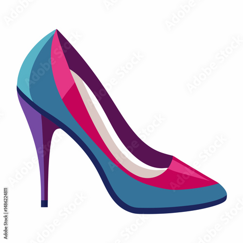Stylish Abstract High Heel Shoe Design Illustration