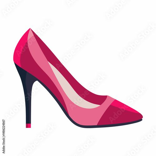 Stylish Pink High Heel Shoe Fashion Illustration
