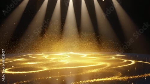 Award party stage golden glitter animation motion video