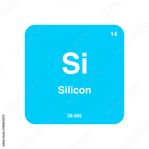 silicon periodic vector isolated on transparent background