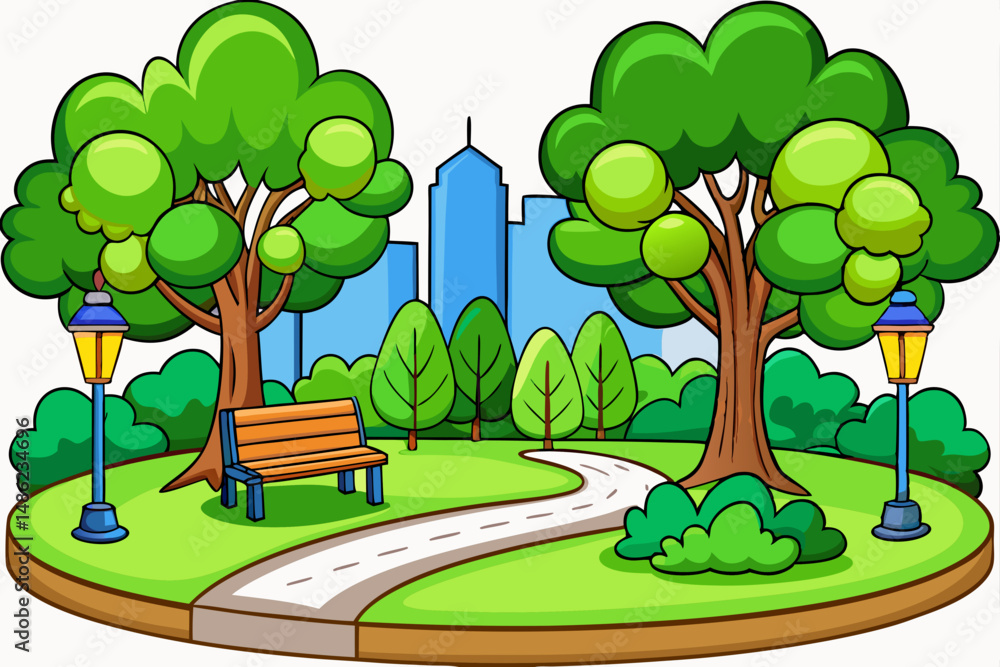 Fototapeta premium cartoon city landscape