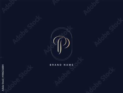letter pp modern luxury brand logo design, pp lettering, pp line style initials