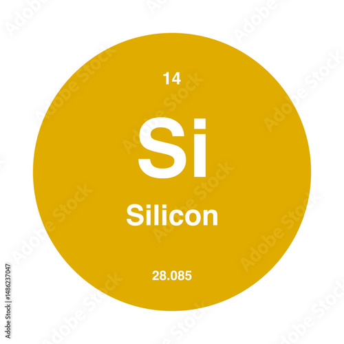 silicon periodic vector isolated on transparent background