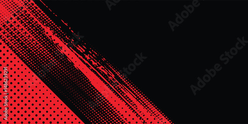 Grunge texture effect background. Distressed rough dark abstract textured. Black isolated on red. Graphic design element vintage style  sport arts