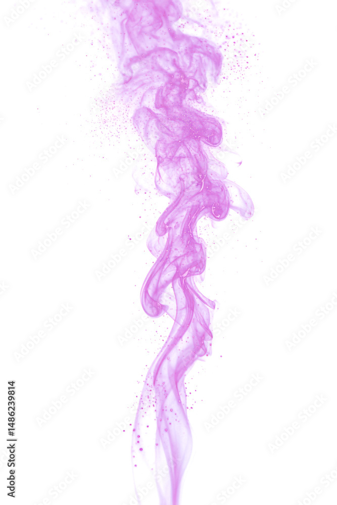 Fototapeta premium Abstract Purple Smoke Swirl with Glowing Particles.