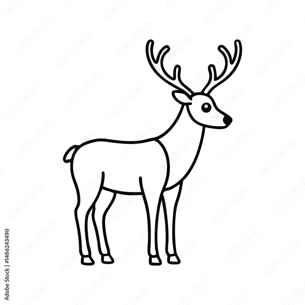 Fototapeta premium Christmas Reindeer Silhouette Festive Holiday art Design 