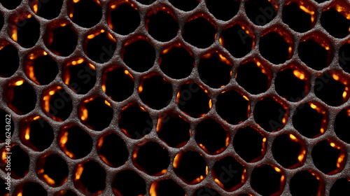 Close-Up of Honeycomb Structure