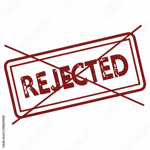 Red rejected stamp crossed out vector illustration