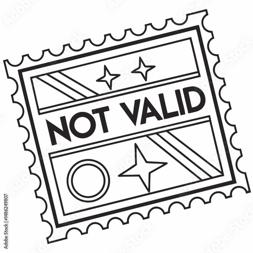 Not valid stamp with stars vector illustration