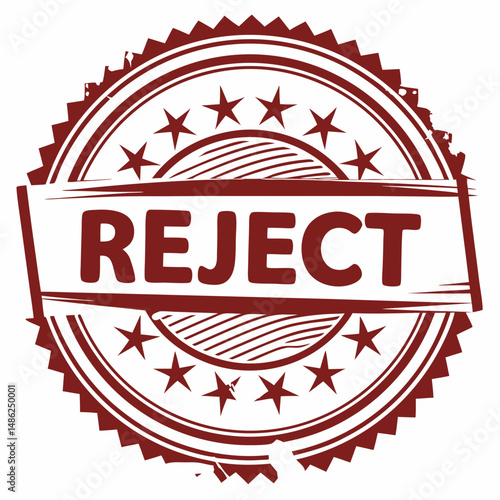 Maroon reject stamp in circle vector illustration