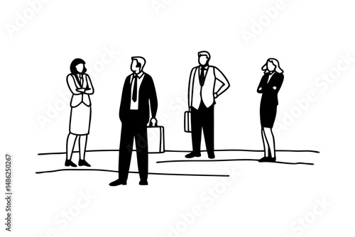 Business Team Silhouettes Set Professional Corporate People Icons Collection 