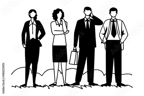 Business Team Silhouettes Set Professional Corporate People Icons Collection 