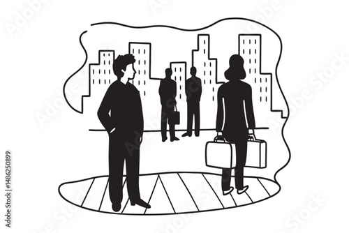 Business Team Silhouettes Set Professional Corporate People Icons Collection 