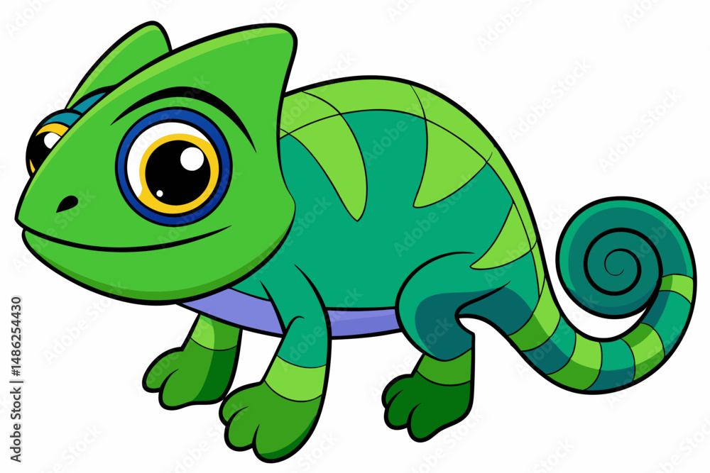 Fototapeta premium chameleon vector on white background