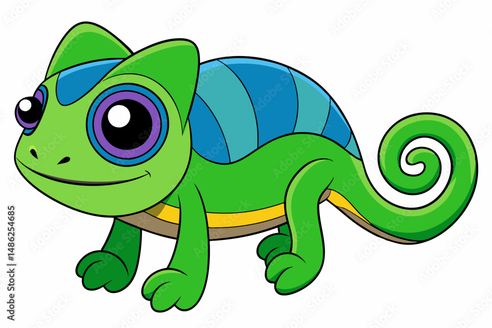Obraz premium chameleon vector on white background