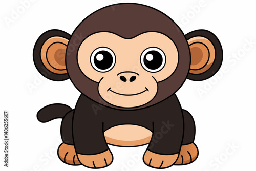 chimpanzee vector on white background