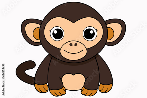chimpanzee vector on white background
