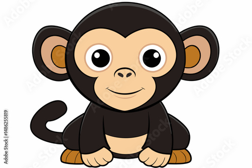 chimpanzee vector on white background