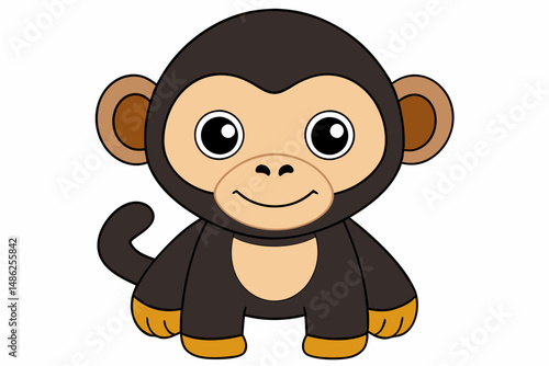 chimpanzee vector on white background