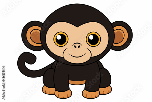 chimpanzee vector on white background