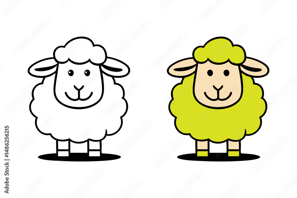 Fototapeta premium Coloring book featuring a sheep