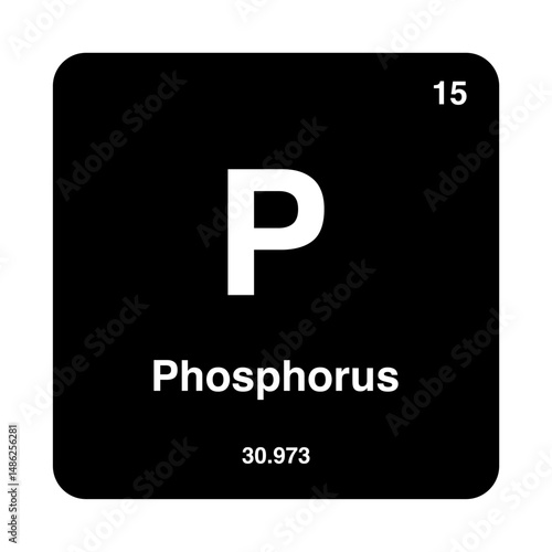 periodic vector phosphorus isolated on transparent background