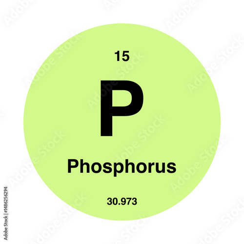 periodic vector phosphorus isolated on transparent background