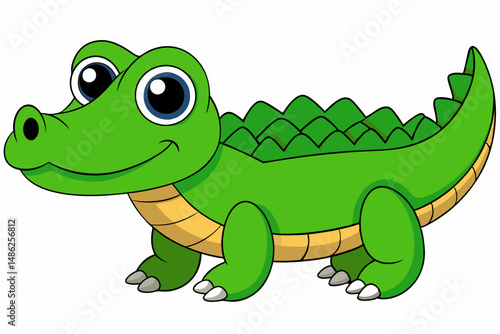 crocodile vector on white background