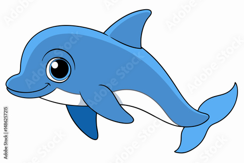 dolphin vector on white background