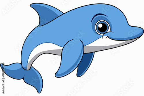 dolphin vector on white background