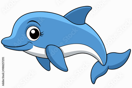 dolphin vector on white background