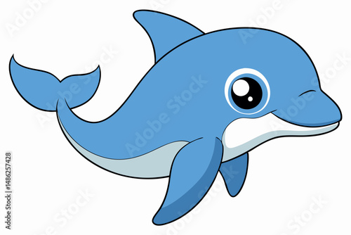 dolphin vector on white background