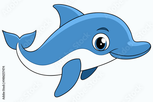 dolphin vector on white background