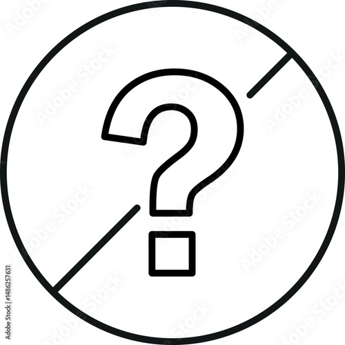 Line image of Question Prohibited for Graphics, Concept, Apps