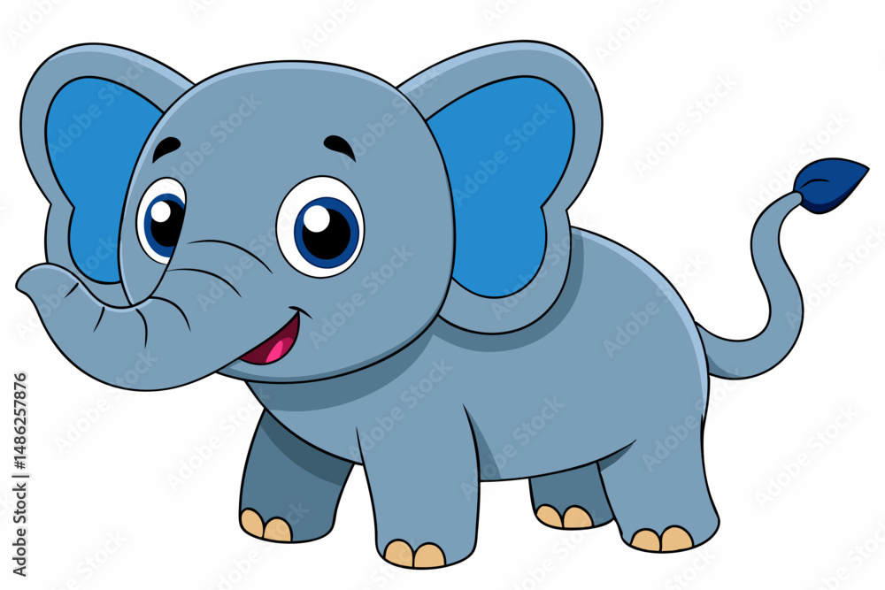 Fototapeta premium elephant cartoon vector on white background