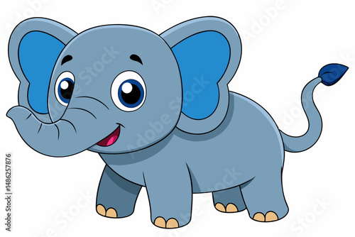 elephant cartoon vector on white background