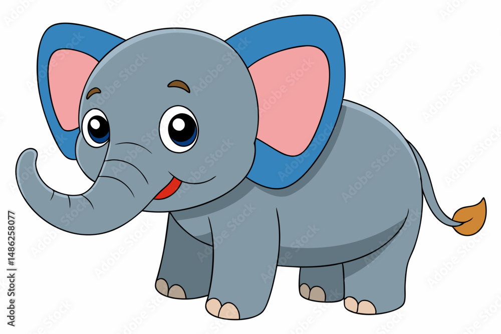 Obraz premium elephant cartoon vector on white background
