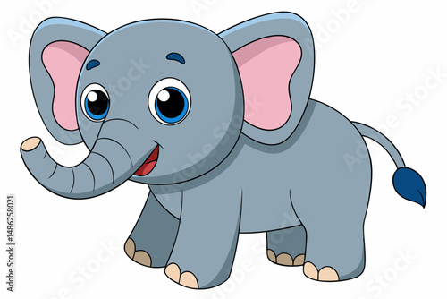 elephant cartoon vector on white background