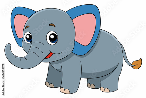 elephant cartoon vector on white background