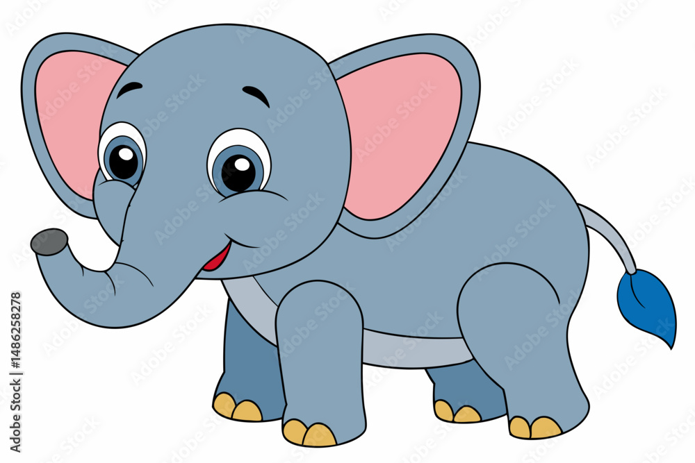 Fototapeta premium elephant cartoon vector on white background