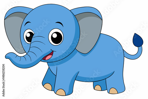 elephant cartoon vector on white background