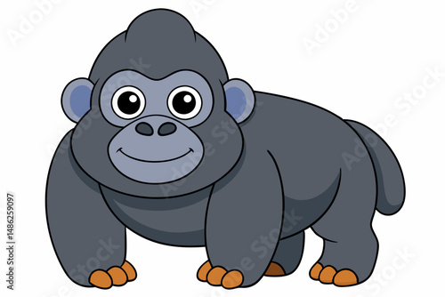 gorilla cartoon vector on white background