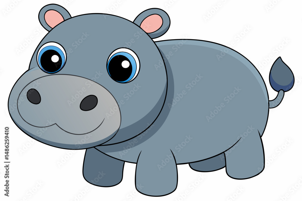 Obraz premium hippo cartoon vector on white background