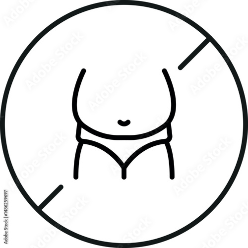 Fat People Prohibited Editable Stroke for Graphic Design, Web Sites, Cards, Books, Articles