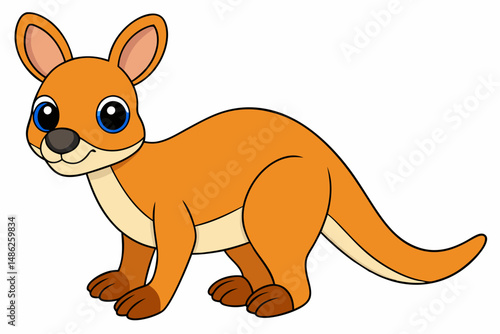 kangaroo vector on white background