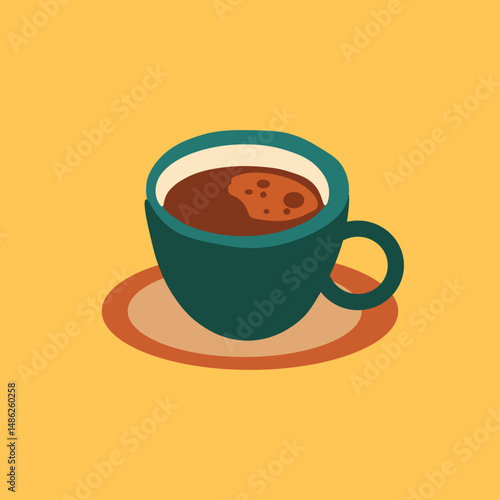 cup of coffee on a yellow background