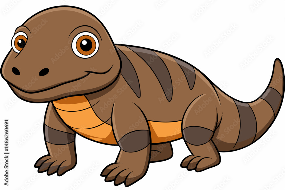 Fototapeta premium komodo dragon vector on white background