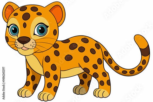leopard cartoon vector on white background