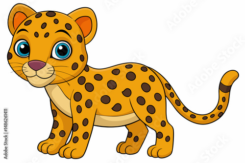 leopard cartoon vector on white background